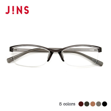 JINS 近视眼镜 男士 休闲款超轻镜框 半框 可加PC功能 MRF-13-016