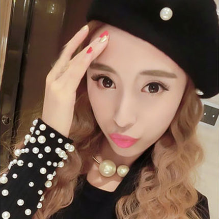 珍珠夸张韩国配饰装饰饰品首饰短款颈圈项圈锁骨项链女 衣服配饰