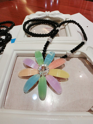 秋冬毛衣链长款韩国百搭项链女太阳花欧美复古时尚夸张配饰品挂件