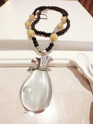 包邮韩国毛衣链水晶猫眼石时尚长款毛衣链韩版玉髓项链女装饰配饰