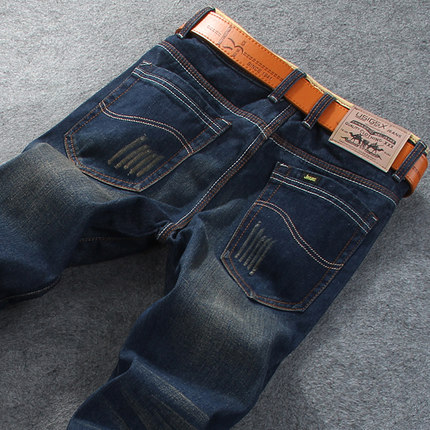 USIGSX春夏款青年男装牛仔裤 休闲韩版百搭修身中腰大码长裤特价