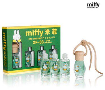 米菲 高档汽车精油香水挂饰 卡通可爱车载香薰挂件 车内装饰 4瓶