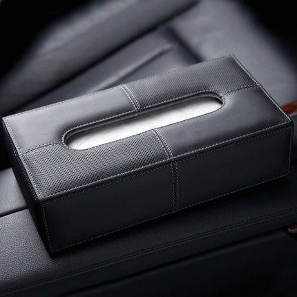 宝乘 真皮汽车高档纸巾盒套 车用车载商务餐巾纸盒座式家用抽纸盒