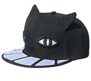 择信 卡通猫咪帽子大白牙bboy街舞平沿帽 hip hop男女嘻哈棒球帽