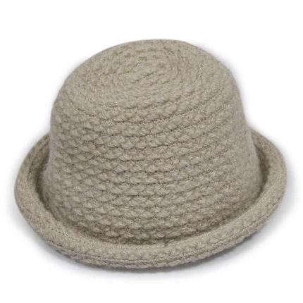 择信时尚韩版秋冬保暖卷边毛线礼帽英伦风爵士帽户外休闲小圆帽