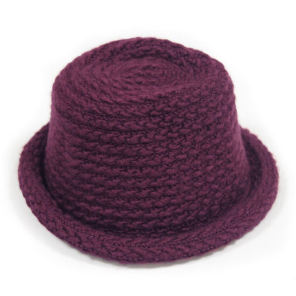 择信时尚韩版秋冬保暖卷边毛线礼帽英伦风爵士帽户外休闲小圆帽