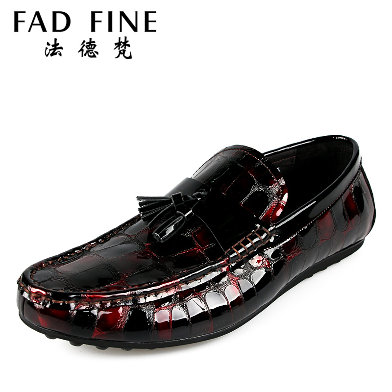 breathable leather boat shoes tide of England pointed patent leather ...