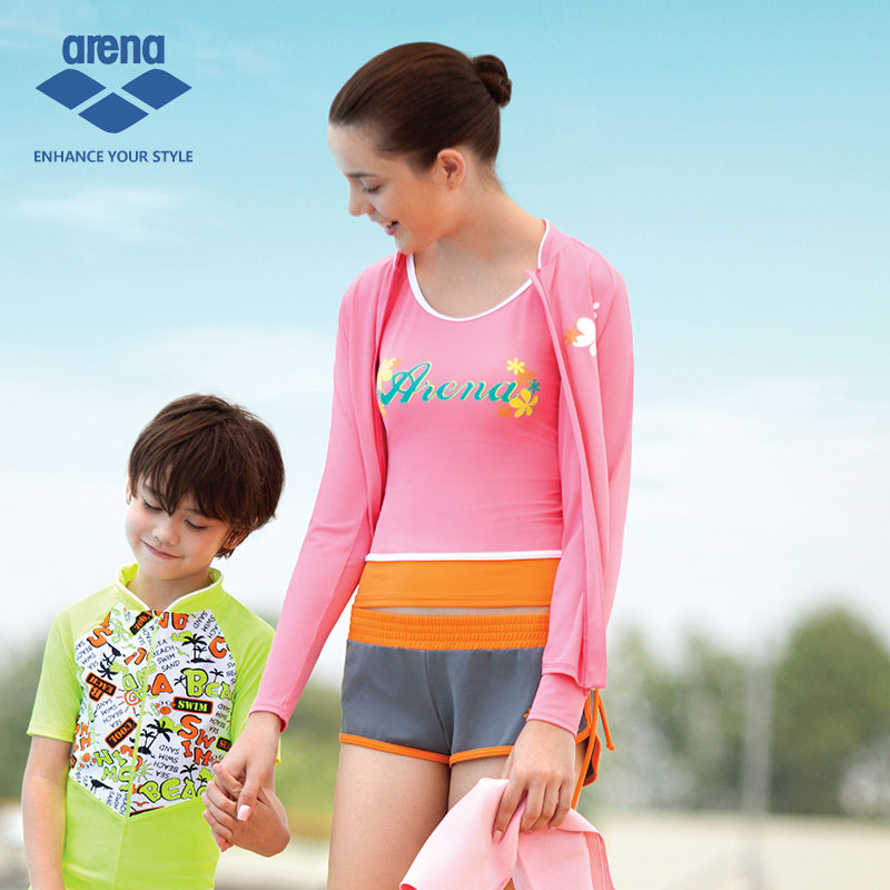 arena阿瑞娜 女士分体平角泳衣 泳装3件套 运动休闲泳衣 4316