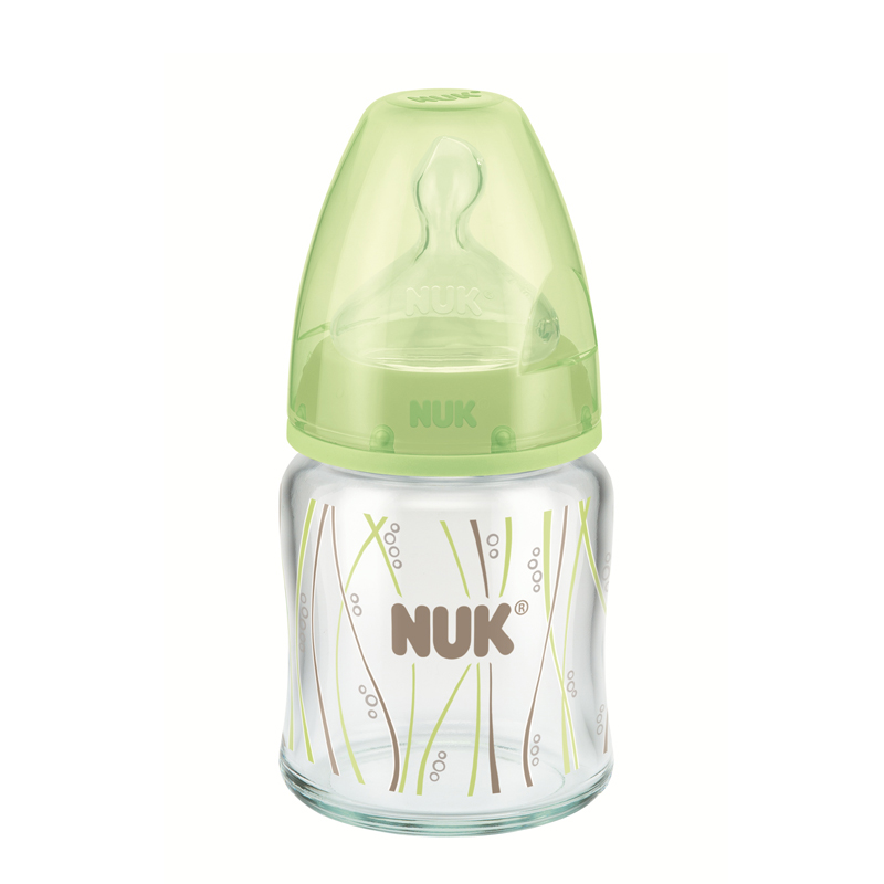 【NUK旗舰店】德国NUK玻璃奶瓶/新生儿宽口玻璃120ML 硅胶奶嘴1号