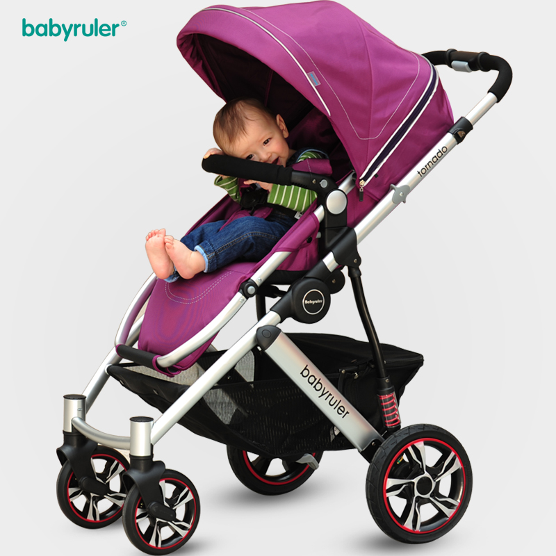 babyruler婴儿推车高景观可坐可躺婴儿车 折叠轻便欧洲婴儿手推车