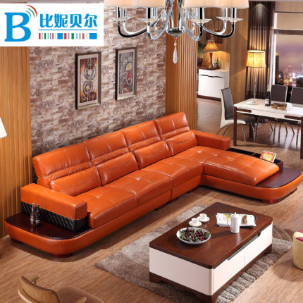 比妮贝尔真皮沙发组合客厅现代简约皮艺沙发进口中厚牛皮沙发