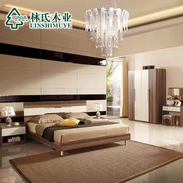 林氏木业 QA01 卧室成套家具组合六件套装