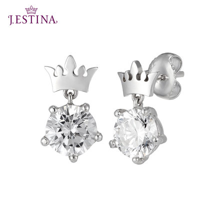 J Estina Korea Imported La Caramella 925 Silver Crown Earrings J Estina Korea Imported La Caramella 925 Silver Crown Earrings