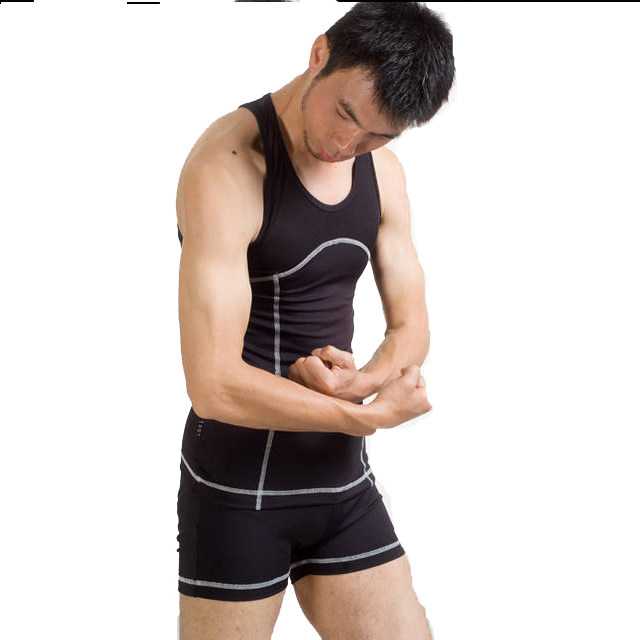 丝格图男士健身服装男式春夏跳操服健美操服套装y1515