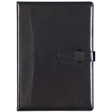 齐心C5807 皮面会议记录本 商务笔记本18K 114页记事本子带皮扣