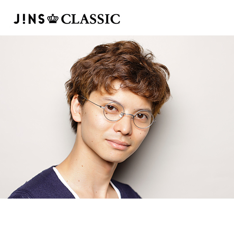 日本JINS近视眼镜圆镜框可加防蓝光辐射pc镜片CLASSIC男CTF13A253
