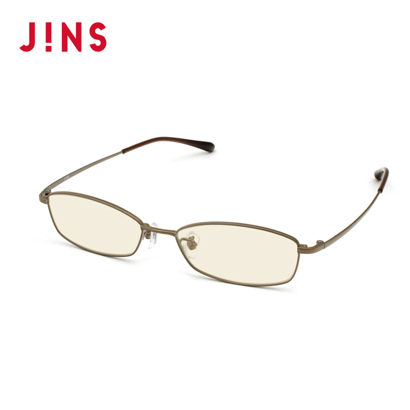 日本JINSPC眼镜防辐射防蓝光电脑护目镜淡茶色镜片男女款PC12S004