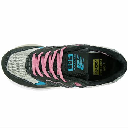 new balance 580 white & pink spot trainers