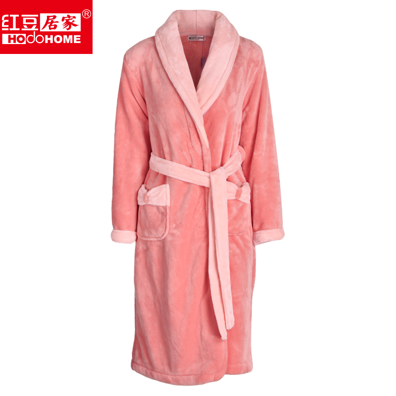 WSPLYSPJY Mens Robes Winter Warm Thicken Elong Flannel Bathrobe with Belt
