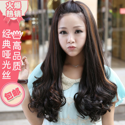 Buy Female Scroll Fluffy Wig Long Curly Hair Half Wigs Liu Qi Long Straight Hair Short Hair Pear Head Free Shipping In Cheap Price On Alibaba Com