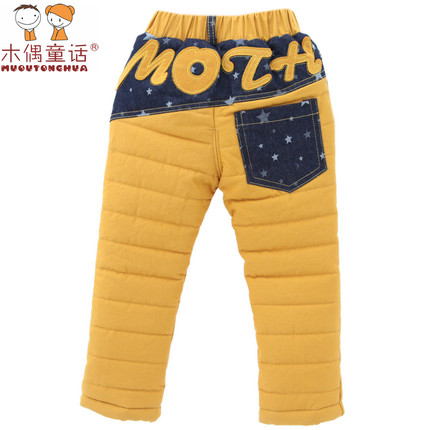 SISAVE 1-6 Years Boys Plush Jeans Baby Winter Cotton Casual Pants Children Thickened Trousers