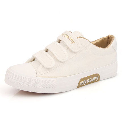 white canvas shoes with velcro